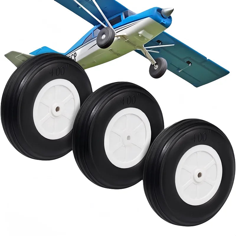RC Aircraft Landing Gear Wheels – Durable PU Rubber Tires for Fixed Wing Models