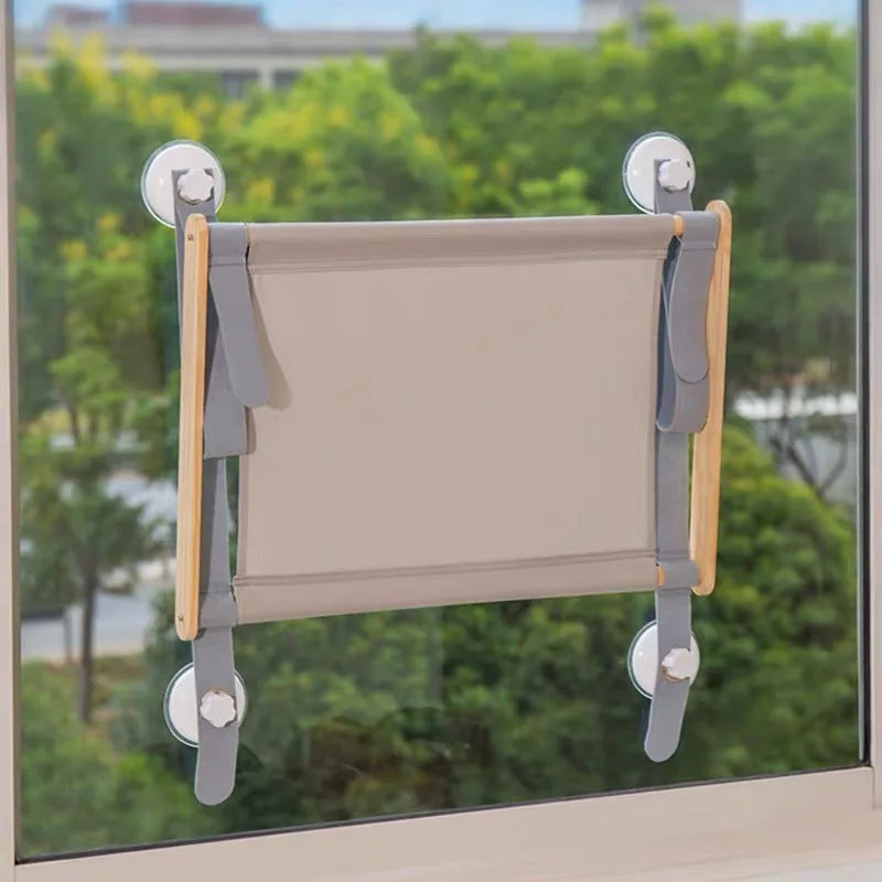 Foldable Cat Window Hammock – Suction Cup Aerial Perch for Indoor Cats