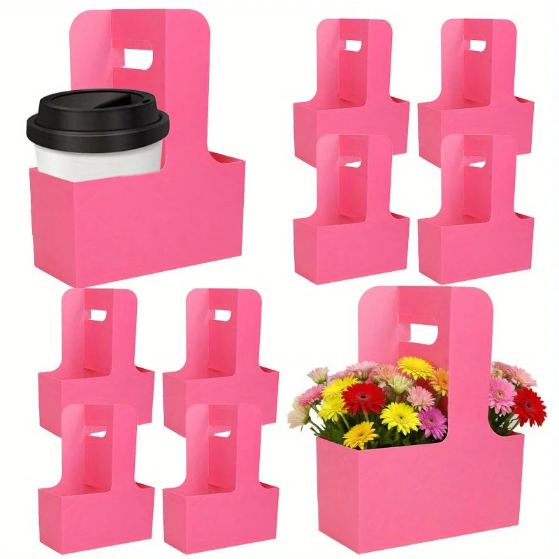 Floral Paper Gift Boxes – Decorative Handle Carriers for Birthday Wedding Party