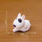 Mini Bull Terrier Dog Figurine – Micro Landscape for Home Desktop Decor