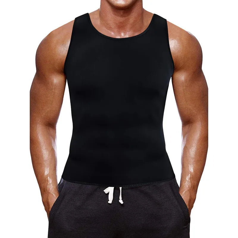 Men's Sauna Shapewear Vest – Silver Coated Compression Top for Weight Loss