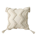 Cotton Tufted Cushion Cover – Decorative Tassel Pillowcase for Home Decor