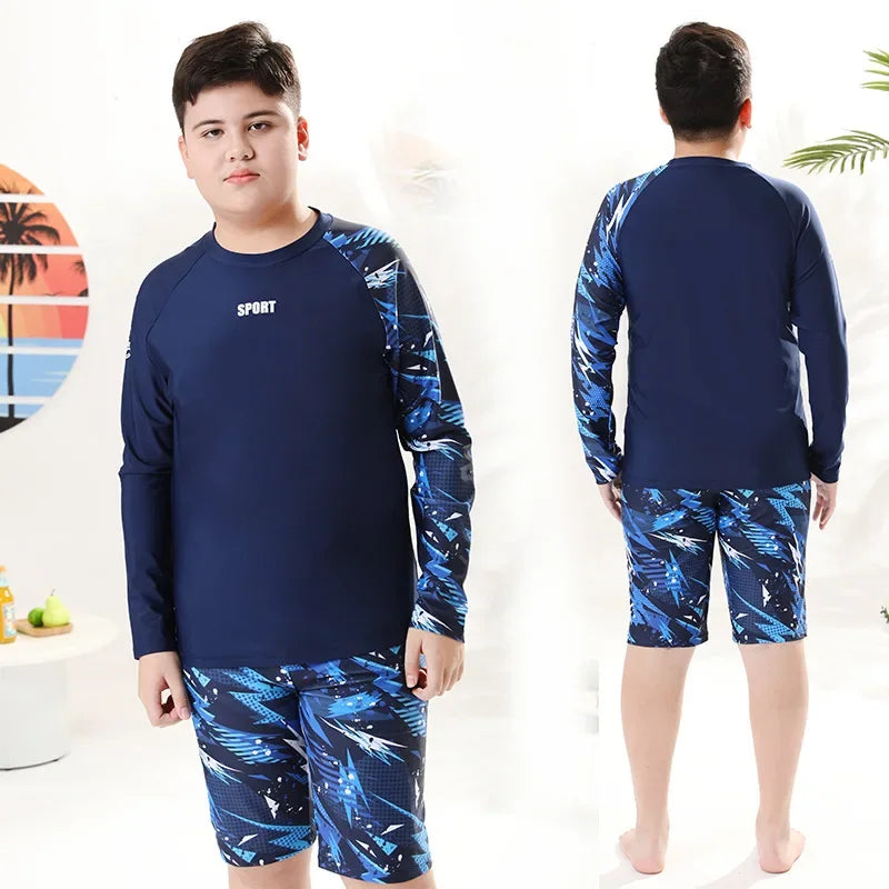 Boys Two-Piece Swimsuit – UV Protection Swimwear for Summer Swimming