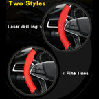 Carbon Fiber Steering Wheel Cover – Anti Slip Leather for Vehicle Interior