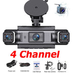 4-Channel Dash Cam – 360° WiFi Video Recorder for 24H Car Parking Surveillance