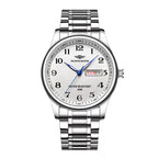 Stainless Steel Quartz Watch – Arabic Numerals Calendar for Men Gifts