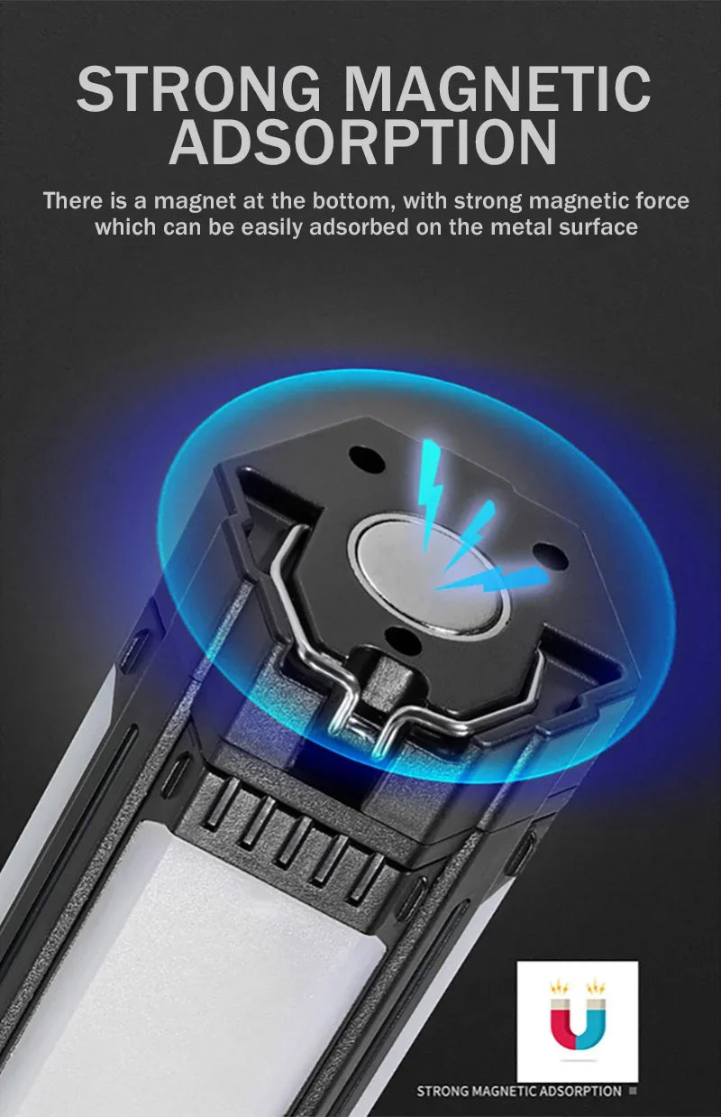 Rechargeable LED Camping Lantern – Foldable Work Light for Outdoor Emergency