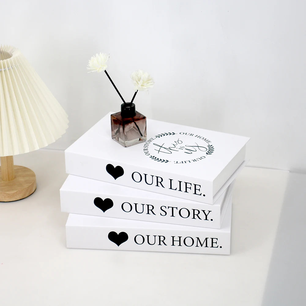 Decorative Simulation Books – Modern White Faux Props for Home Decor