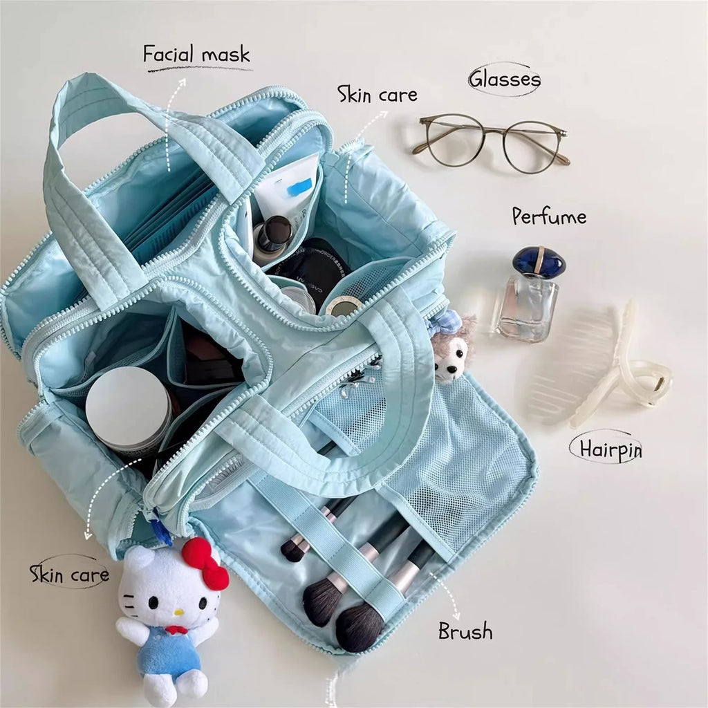 Portable Travel Makeup Bag – Large Capacity Organizer for Cosmetic Storage