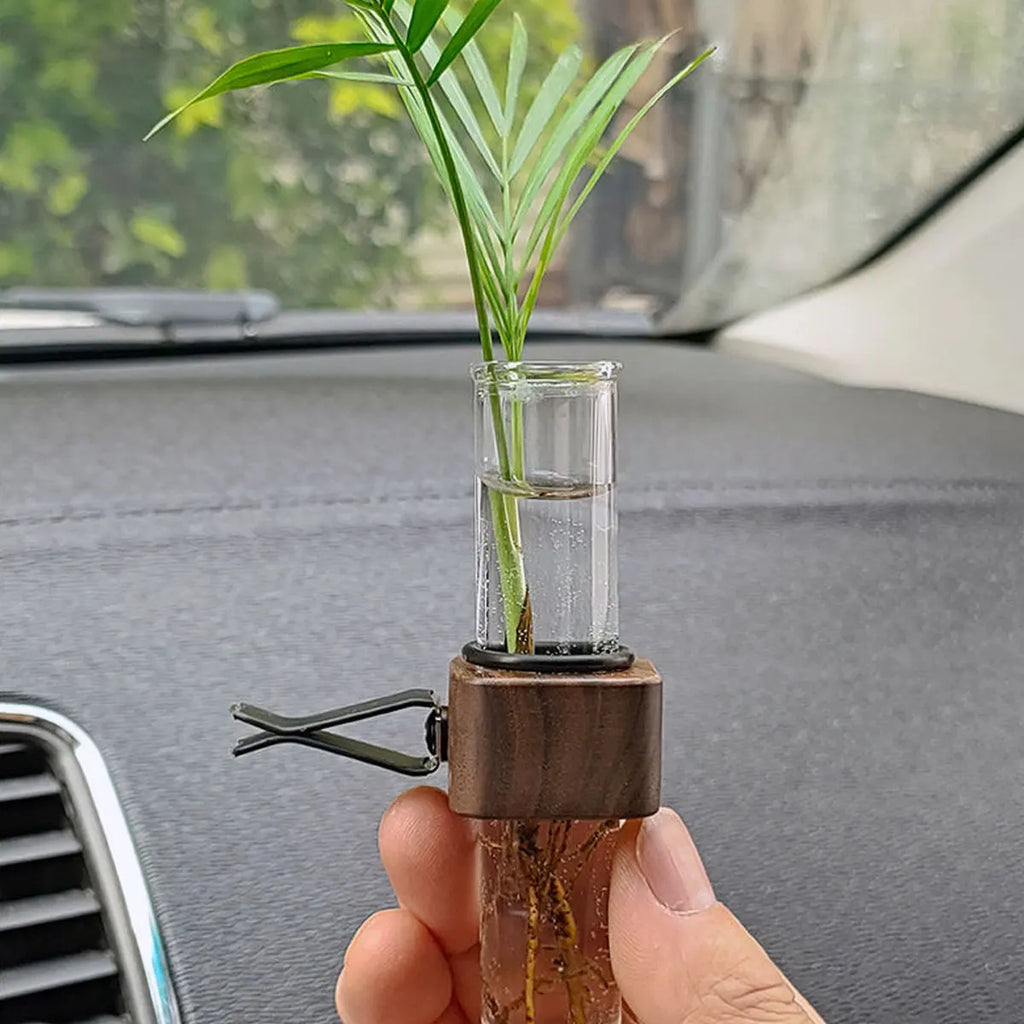 Mini Glass Plant Terrarium – Hanging Hydroponic Bottle for Car Interior Decor