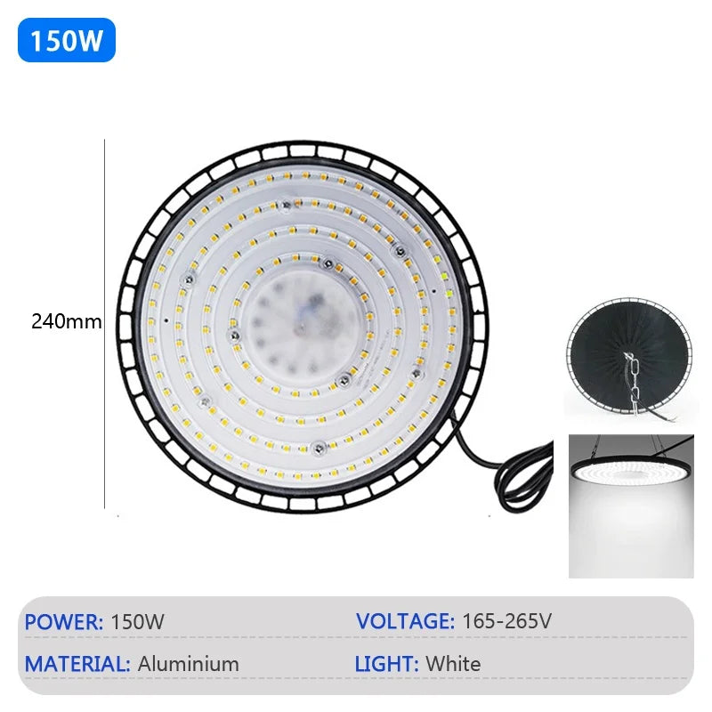 UFO LED High Bay Light – 200W Waterproof Industrial Lighting for Warehouse