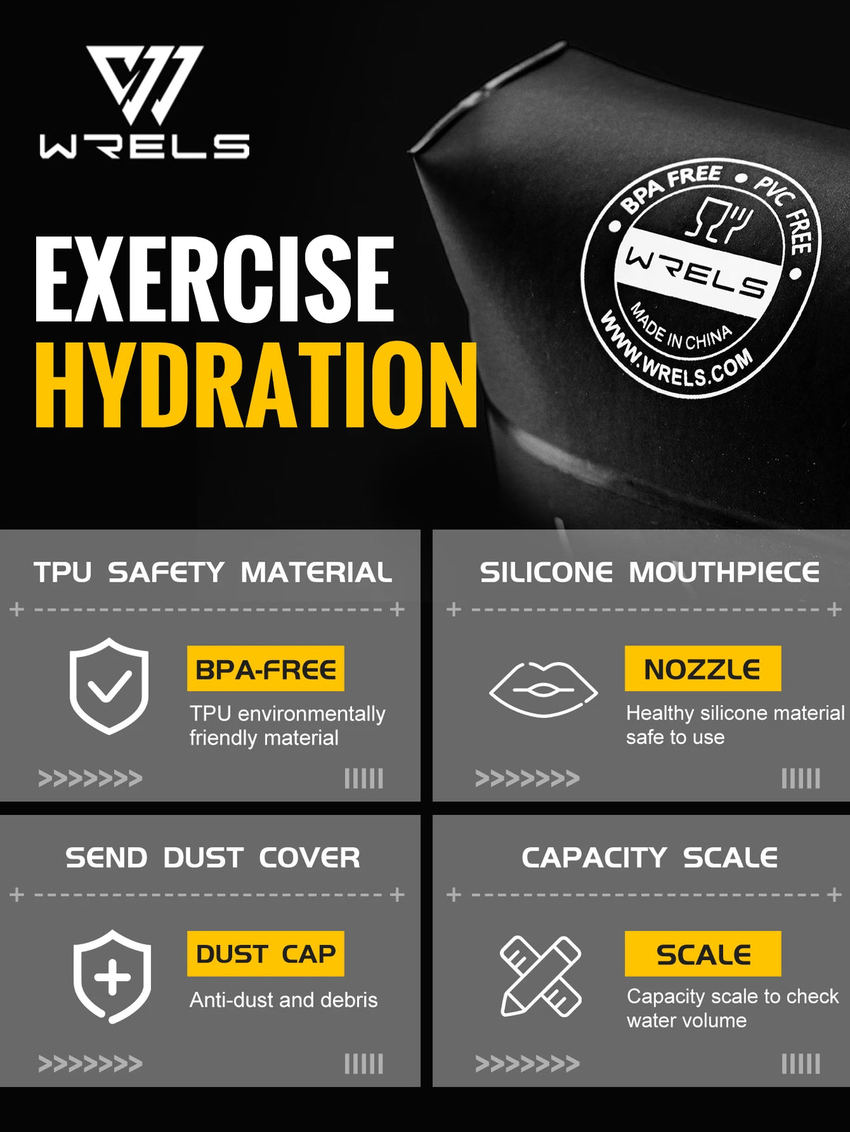 TPU Soft Water Bottle – Foldable BPA Free Hydration Flask for Running Hiking