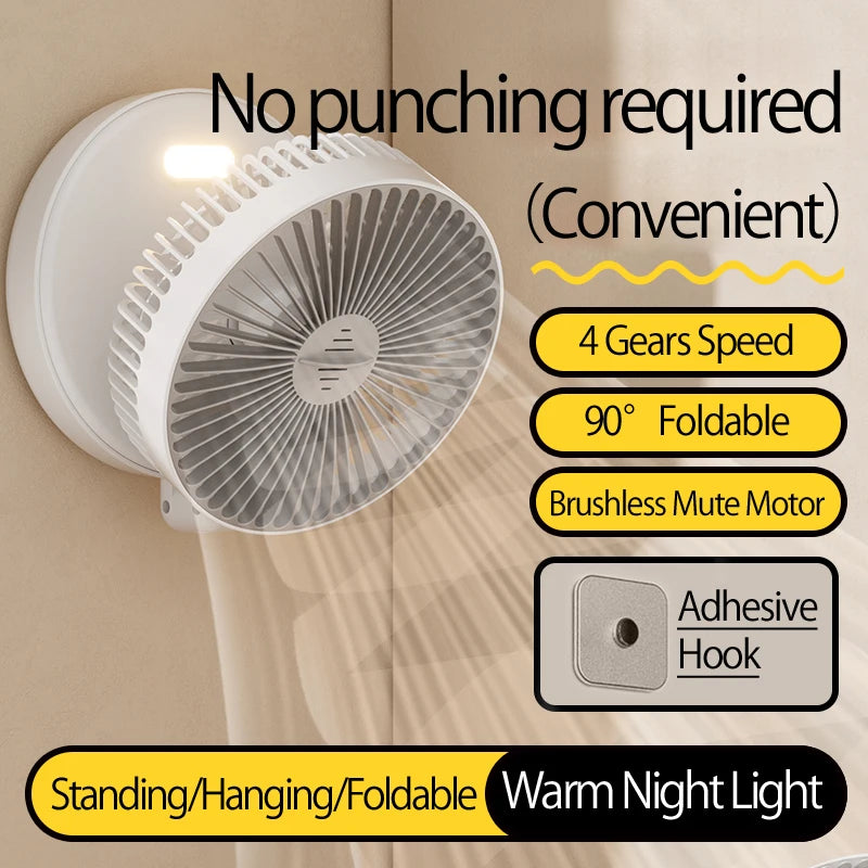 Rechargeable 3-in-1 Portable Fan – Multifunctional Cooling for Home and Travel