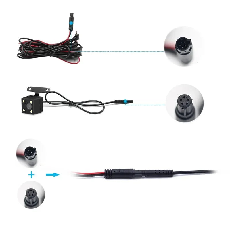 Waterproof 5-Pin Dash Cam – 170° Wide Angle Rear View Camera for Vehicles