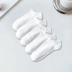 Men's Ankle Boat Socks – Solid Color Sweat-Absorbent Cotton for Business Sport