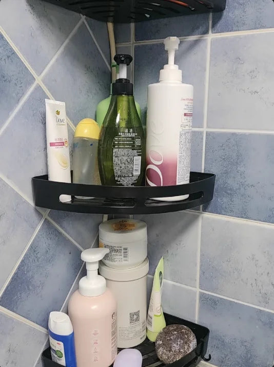 Adhesive Shower Shelf – Waterproof Bathroom Organizer for Shampoo and Towels