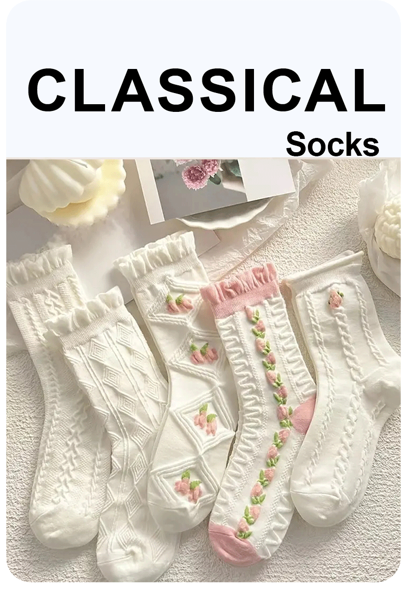 Lace Ruffled Mid-Tube Socks – Soft Harajuku Lolita Style for Winter Fashion