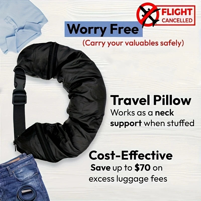 Memory Foam Travel Neck Pillow – Ergonomic Support for Airplane Flights