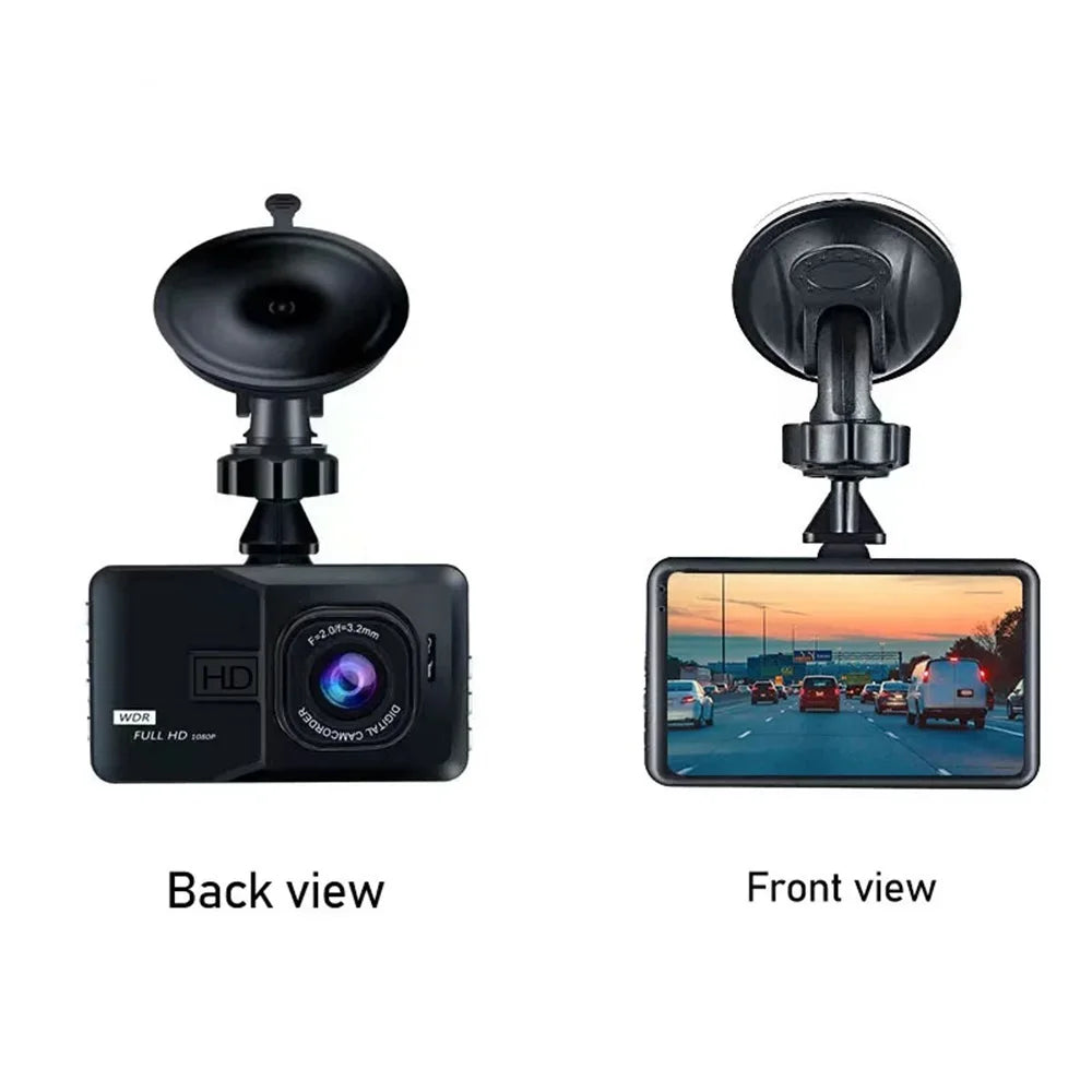Dual Channel Dash Camera – Full HD 1080P Night Vision for Vehicle Security