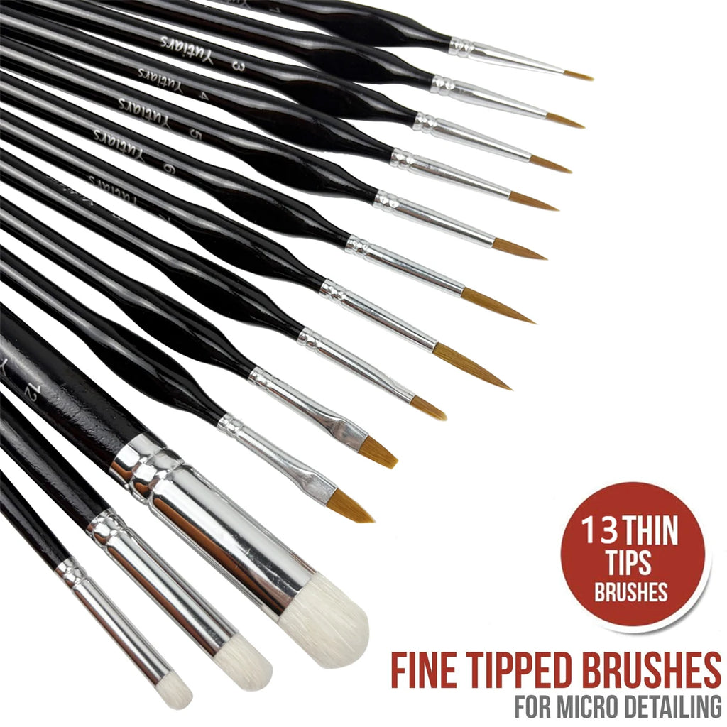 Miniature Paint Brush Set – Micro Detail Brushes for Acrylic and Watercolor