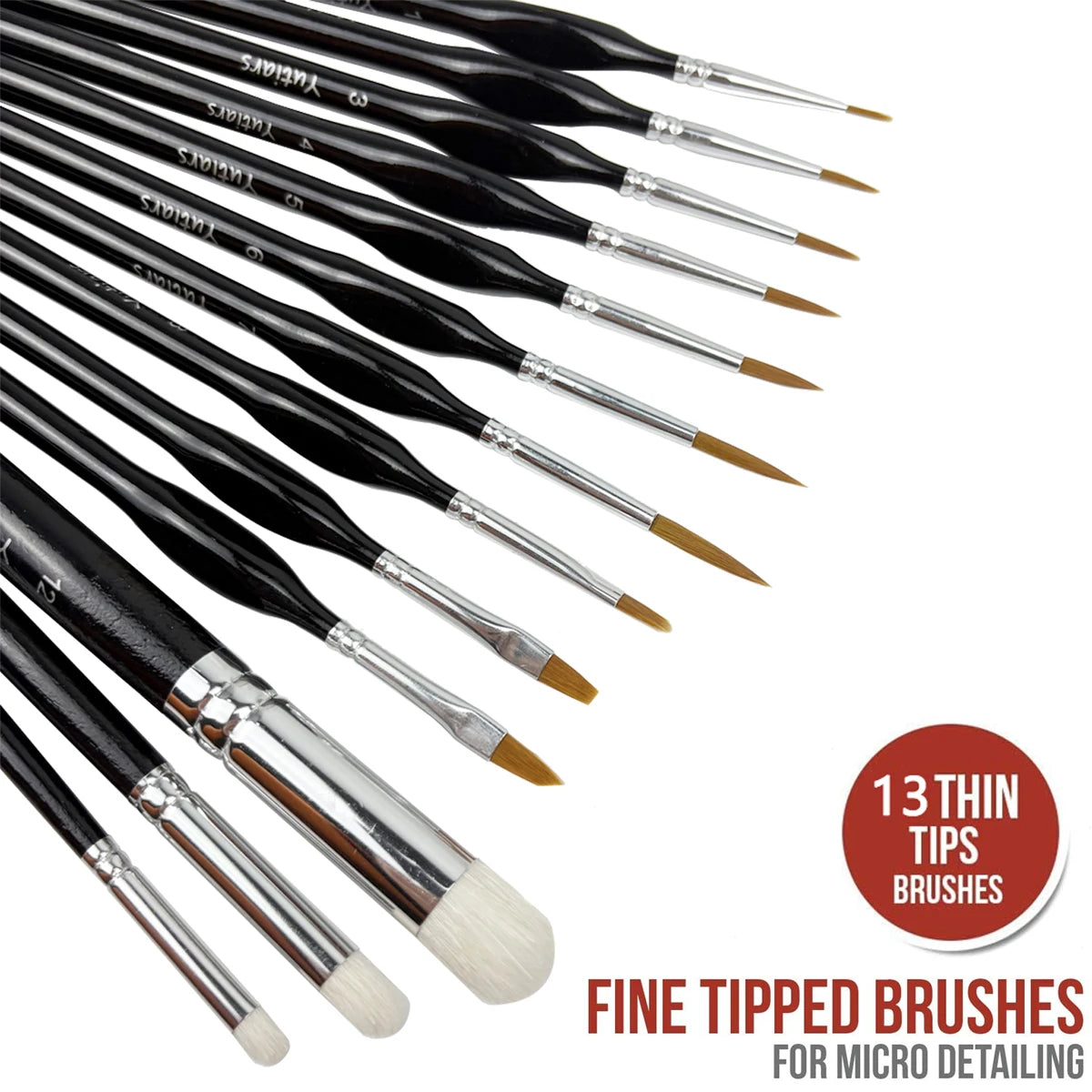 Miniature Paint Brush Set – Micro Detail Brushes for Acrylic and Watercolor