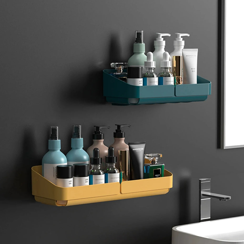 Adhesive Wall Storage Shelf – No-Drill Organizer for Bathroom and Kitchen