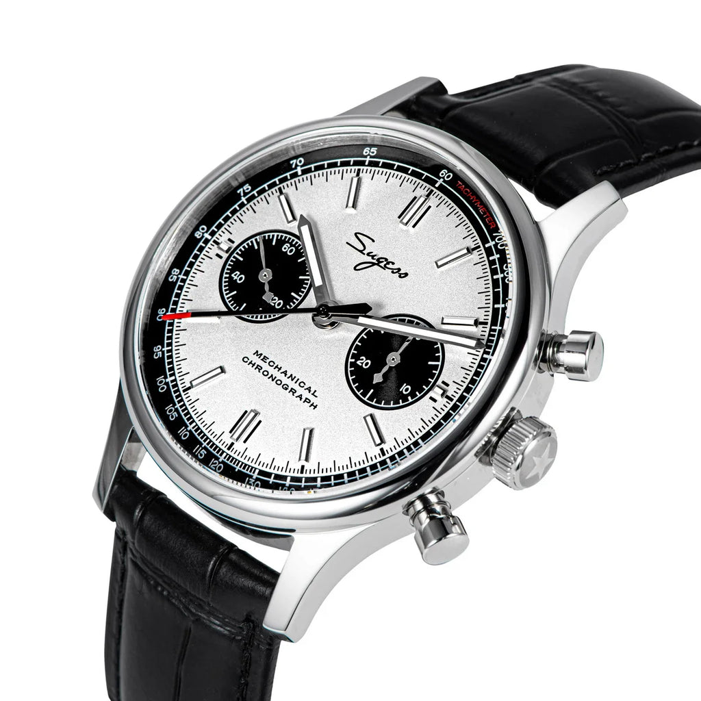 Sugess 1963 Mechanical Chronograph Watch – Sapphire Pilot Style for Men