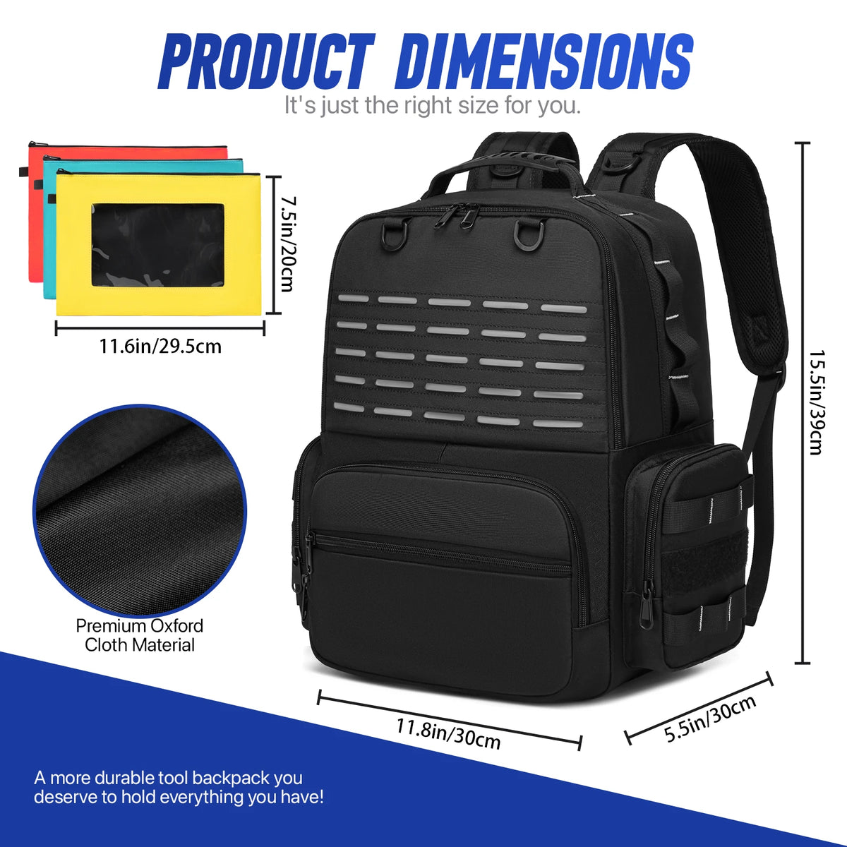 Heavy Duty Tool Backpack – Portable Organizer for Electricians and Plumbers