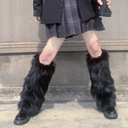 Faux Fur Leg Warmers – Lolita Harajuku Style Boot Covers for Winter Cosplay