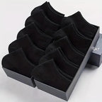 Men's Ankle Boat Socks – Solid Color Sweat-Absorbent Cotton for Business Sport