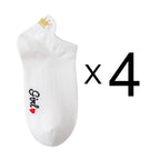 Embroidered Heart Ankle Socks – Cute Cotton Casual Footwear for Women