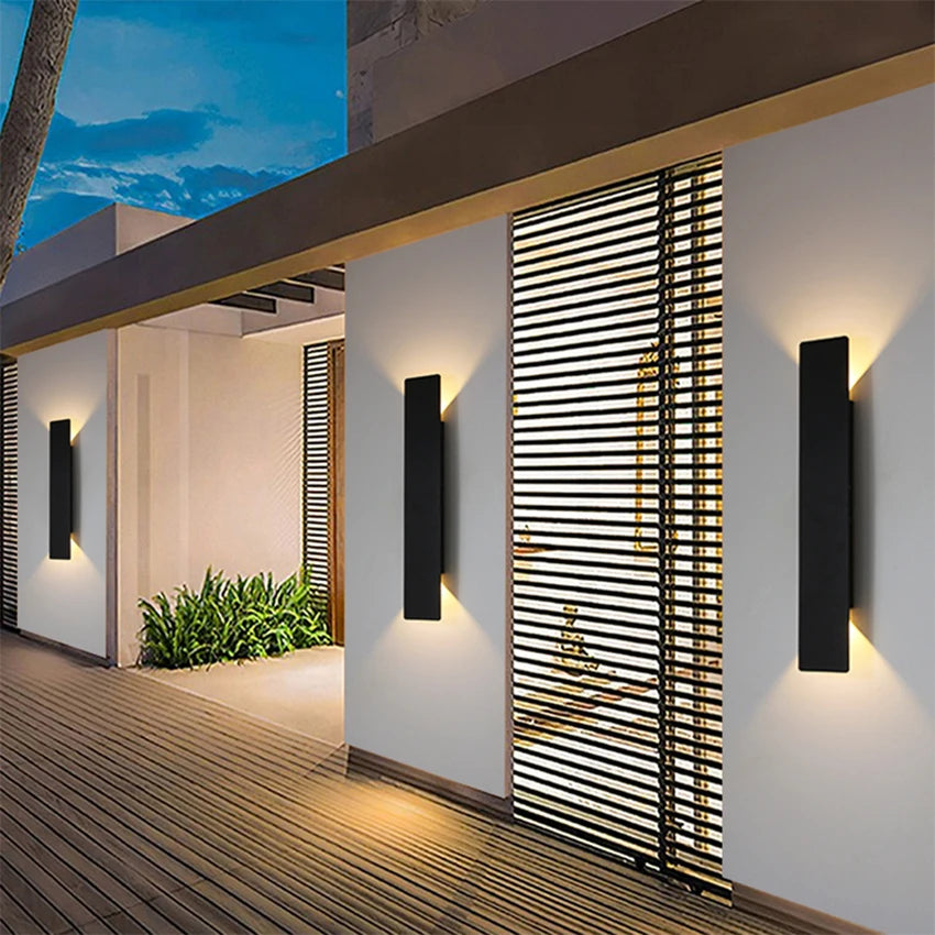 Modern LED Wall Lamp – Waterproof Aluminum Fixture for Outdoor Lighting