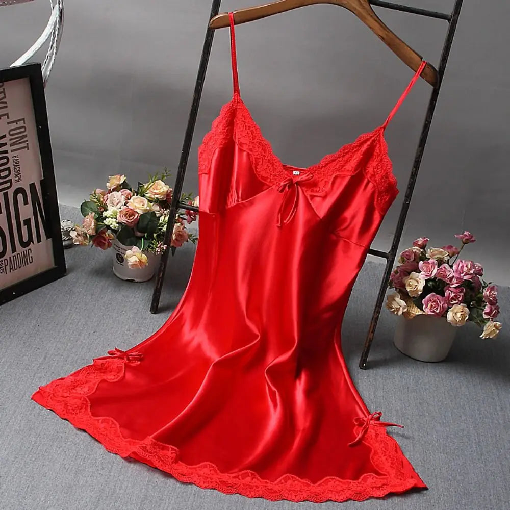 Lace Patchwork Camisole Nightdress – Sexy Sleepwear for Wedding Night