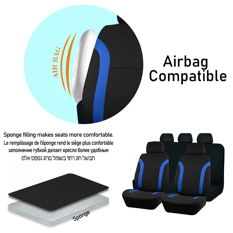 Universal Polyester Car Seat Cover Set – Bicolor Protector for Auto Interior