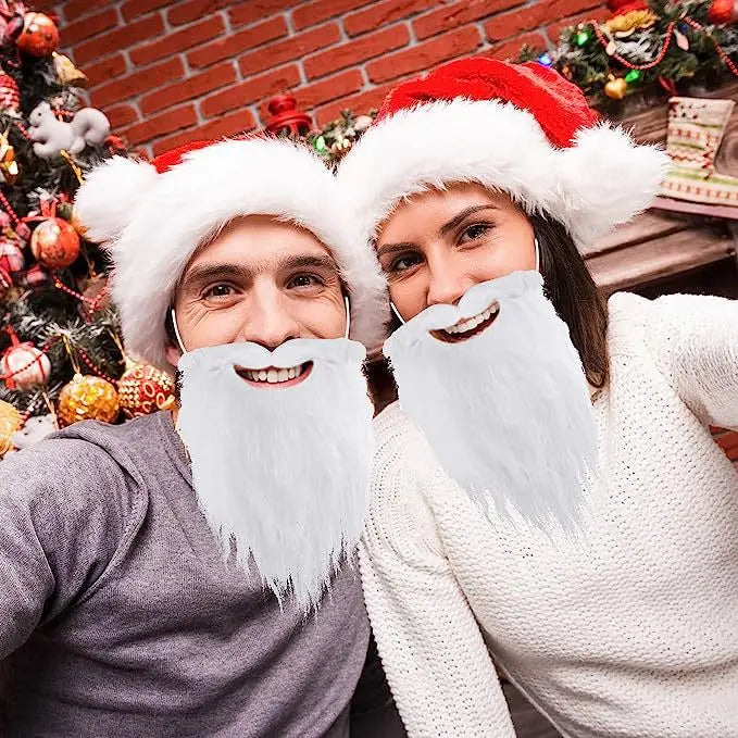 White Santa Claus Beard – Simulated Costume Prop for Christmas Cosplay