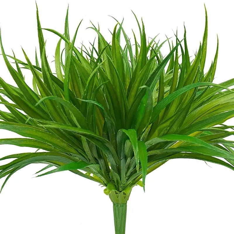 Artificial Spring Grass Leaves – 14 Leaf Bush for Wreath and Wedding Decor