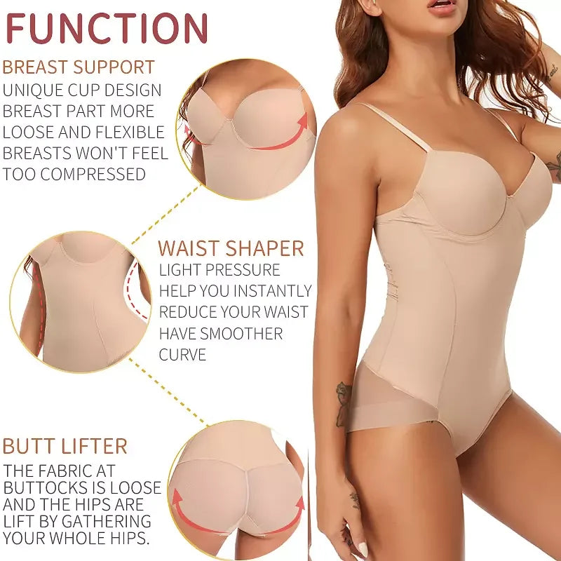 Slimming Shapewear Bodysuit – Tummy Control Underwire for Women Body Shaping