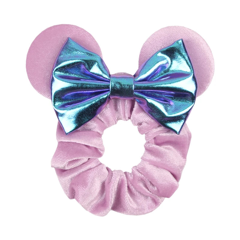 Velvet Sequin Mouse Ear Scrunchies – Elastic Hair Accessories for Kids Party