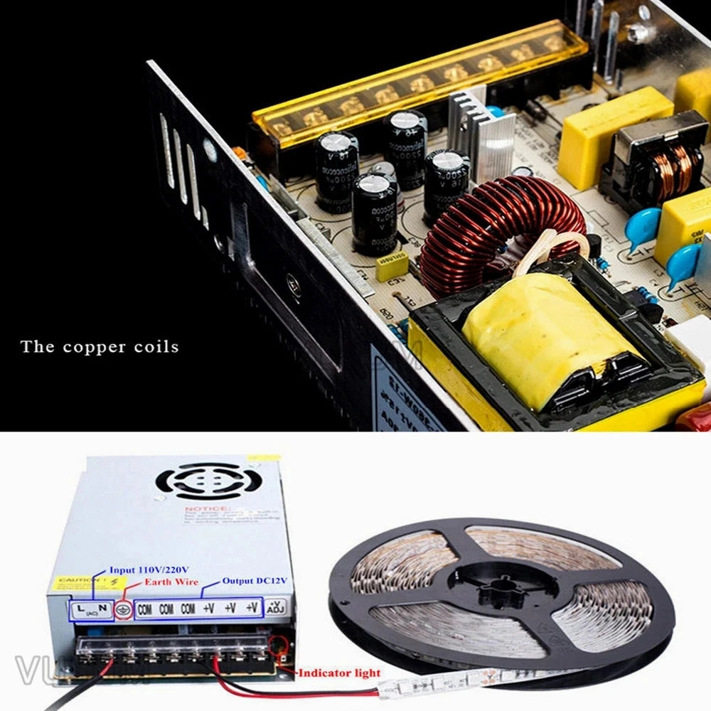 Universal LED Power Supply Adapter – Switching Transformer for LED Strip Lighting