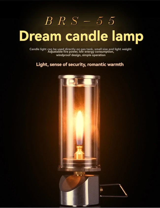 Windproof Gas Camping Lantern – Dreamlike Candlelight for Outdoor Lighting