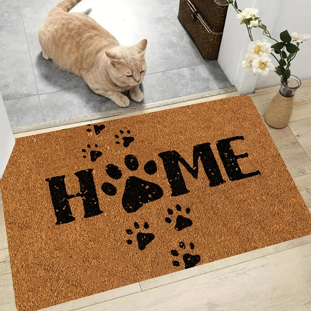 Absorbent Cat Paw Doormat – Decorative Non-Slip Floor Rug for Home Entrance