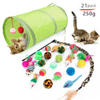 Interactive Cat Play Tunnel – Foldable Mouse and Fish Toy Set for Pets