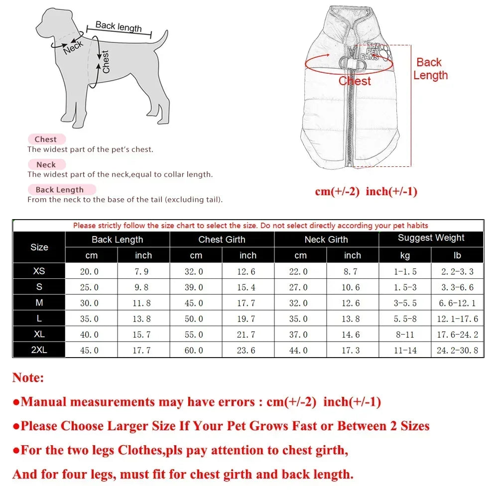 Reflective Dog Jacket – Windproof Winter Coat with D-ring for Small Dogs