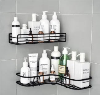 Wall Mounted Toilet Paper Holder – Plastic Storage Shelf for Bathroom
