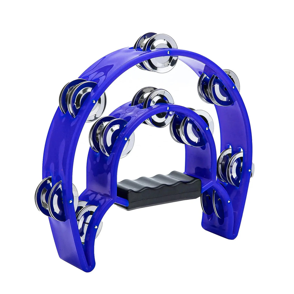 Half-Moon Tambourine – Double Row Metal Jingles for Musical Performances