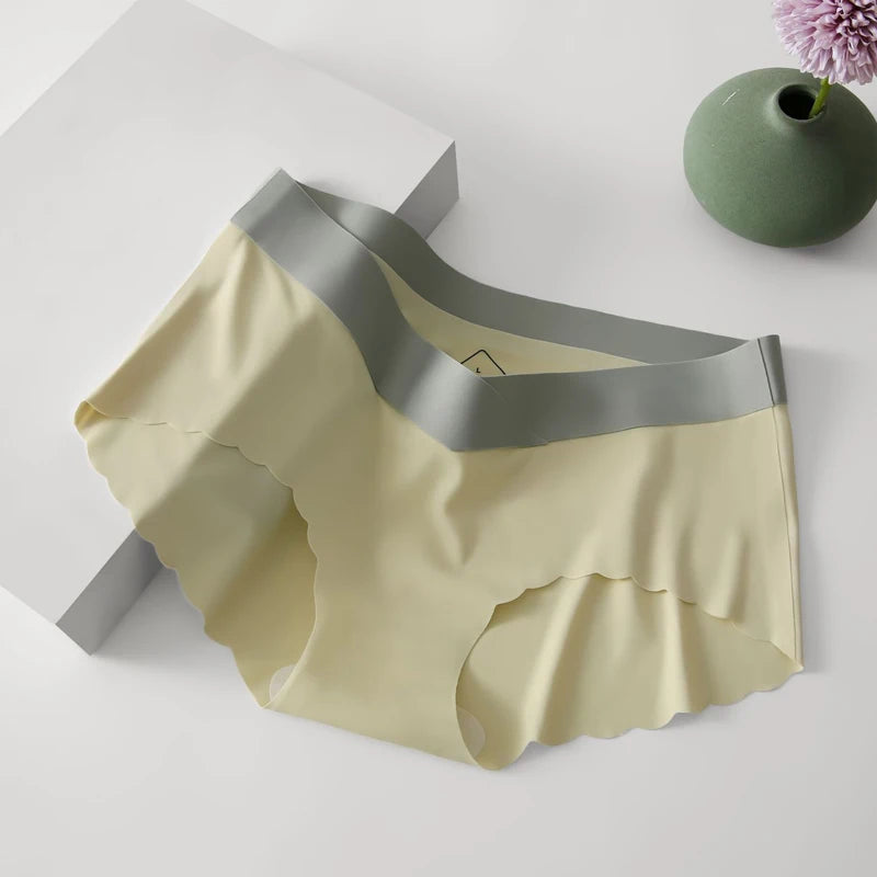 Seamless Ice Silk Panties – Low-Waist Women Underwear for Daily Comfort