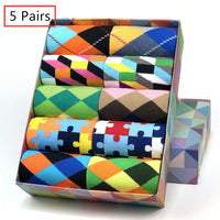 Colorful Cotton Crew Socks – Patterned Funny Dress Fashion for Men