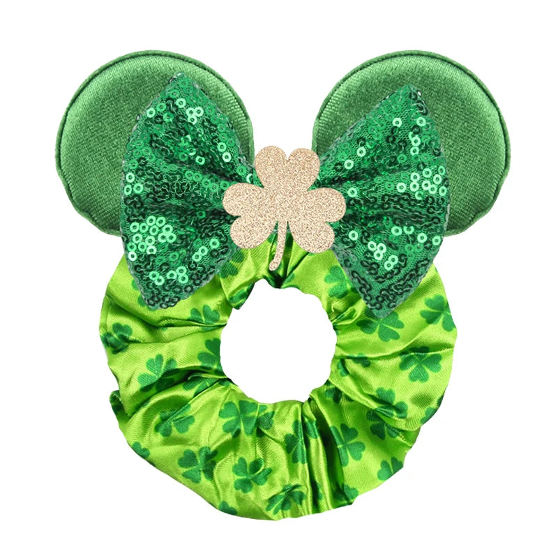 Velvet Sequin Mouse Ear Scrunchies – Elastic Hair Accessories for Kids Party