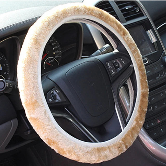 Embroidered Diamond Steering Wheel Cover – Universal Leather for Car Interior