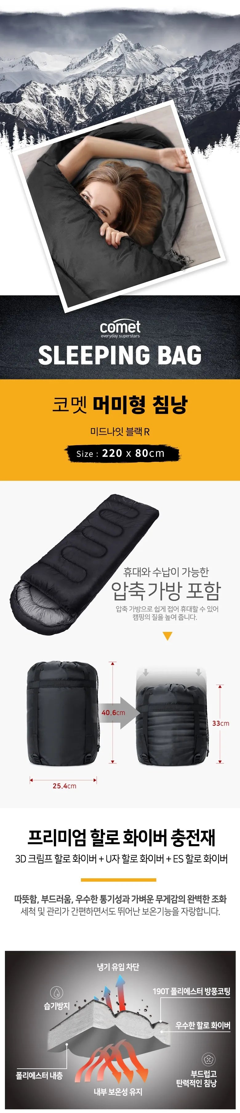 Cotton Mummy Sleeping Bag – Lightweight 4 Season Warmth for Backpacking